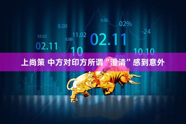 上尚策 中方对印方所谓“澄清”感到意外